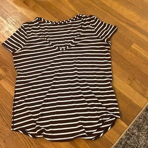 Women’s striped maroon lululemon tee sweat proof